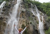 Plitvice lakes, Big waterfall me jumping