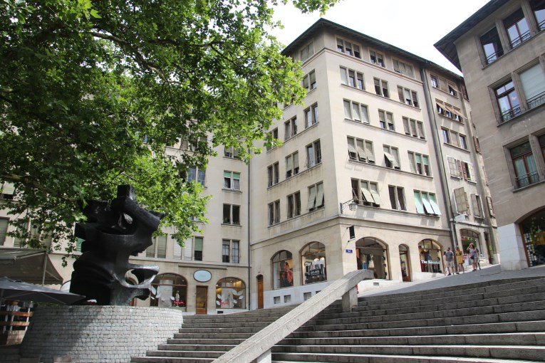 Stairs and buildings