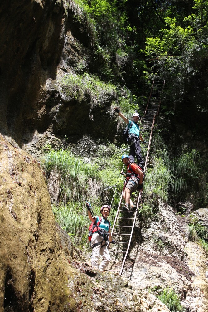 Via ferrata with friends in the Dolomites