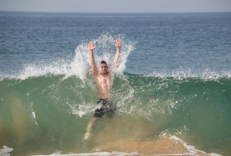 High waves at Hikkaduwa beach