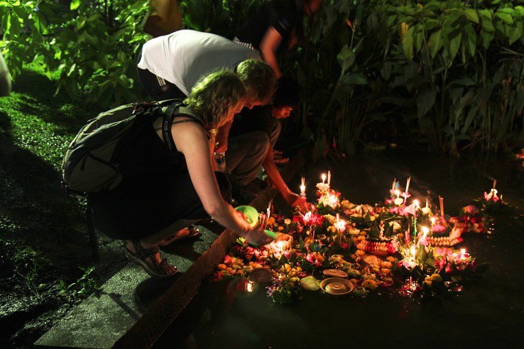 Us floating a Krathong